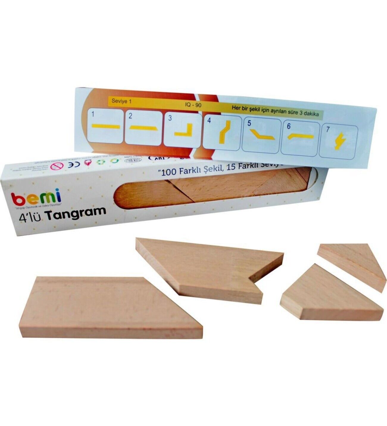 Bemi Tangram Ahşap Ege İle Gaga 4 lü