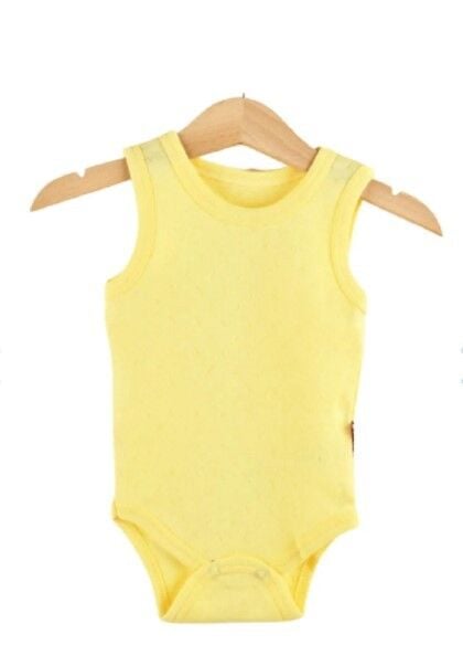 Sema Baby Jakarlı Askılı Badi (Body) - Sarı 0-6 Ay