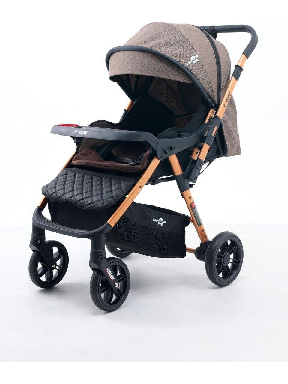 Comfymax 2-Way Çift Yönlü Bebek Arabası  – Wood Brown