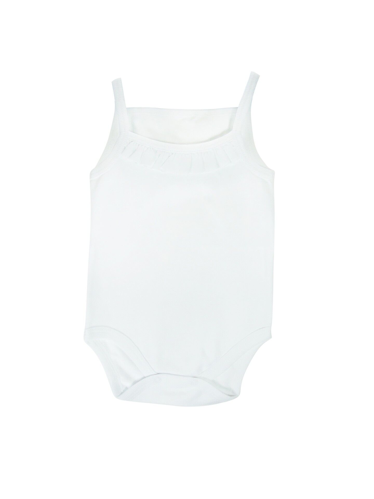 Sema Baby Penye ip Askılı Badi (Body) - Beyaz 3-6 Ay