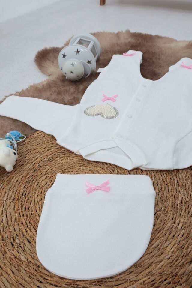Sema Baby Pamuklu Bebek Tulum Seti 6-9 Ay - Love