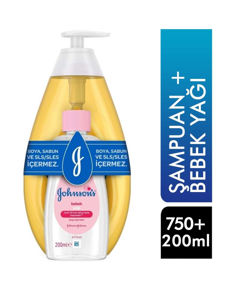 Johnson's Baby Gold Şampuan 750 ml + Bebek Yağı 200 ml
