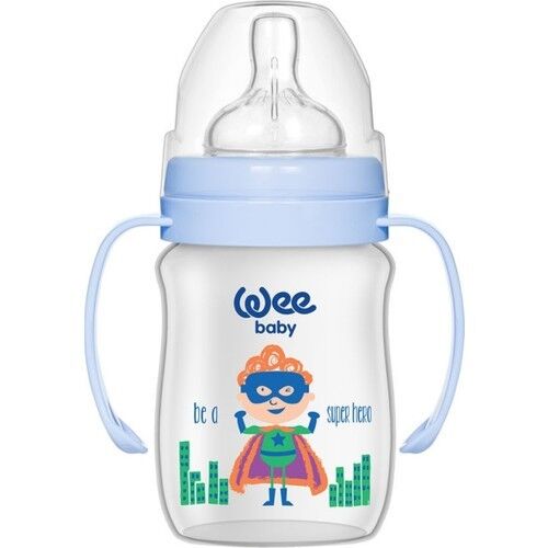 Wee Baby Kulplu PP Biberon 150 ML - Mavi