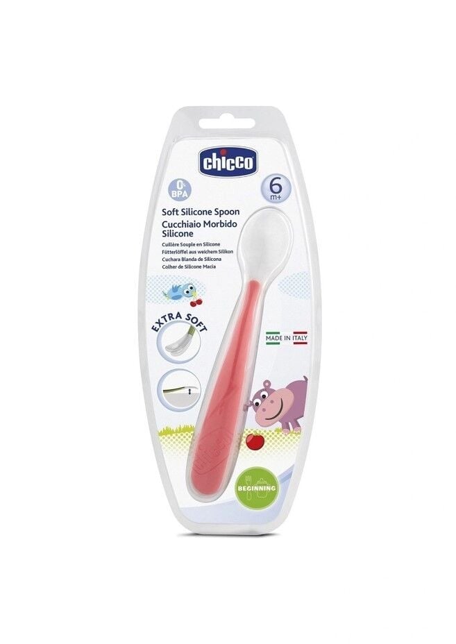 Chicco Silikon Kaşık Pembe +6 Ay